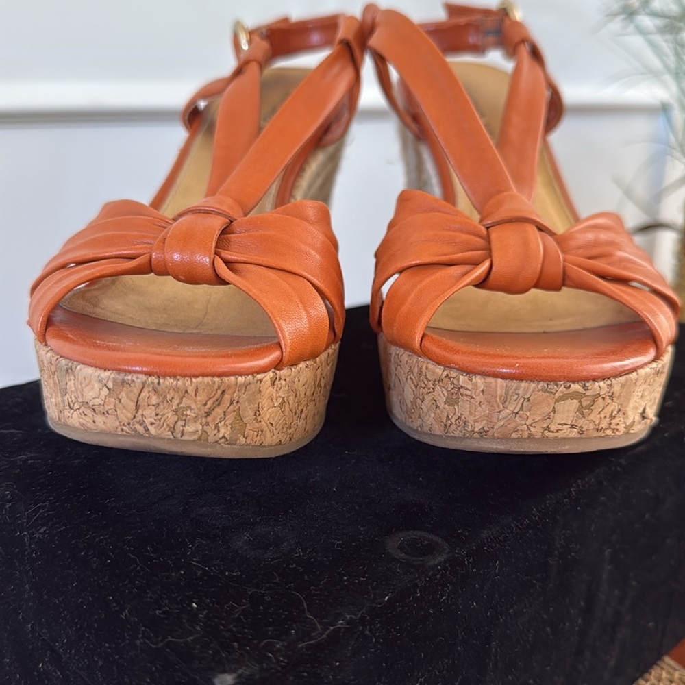 Antonio Melani Women's Orange Wedge Sandals size 7.5 - Picture 5 of 7